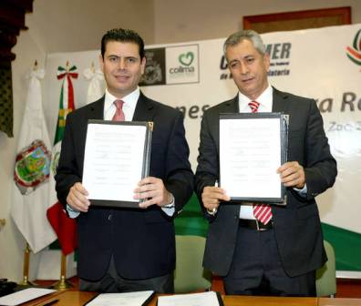 FIRMAN GOBERNADORES DE ZACATECAS Y COLIMA CONVENIOS  DE MEJORA REGULATORIA Y SIMPLIFICACIÓN DE TRÁMITES