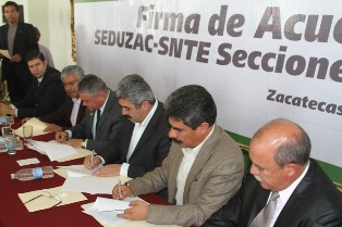 FIRMAN SEDUZAC Y SNTE ACUERDO DE ZACATECAS POR LA EDUCACIÓN