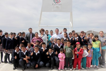 INAUGURA ALCALDE CANCHA DE USOS MÚLTIPLES EN ÁNGELES DE LOS MEDRANO