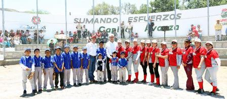 INAUGURA MAR PARQUES DE BEISBOL EN MACHINES Y EL MAGUEY