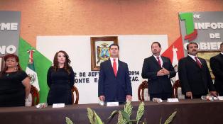 ACUDE GOBERNADOR A PRIMER INFORME DE ALCALDESA DE MONTE ESCOBEDO