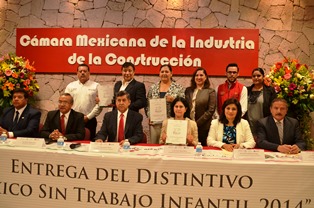 RECIBE CALERA DISTINTIVO 'MÉXICO SIN TRABAJO INFANTIL'