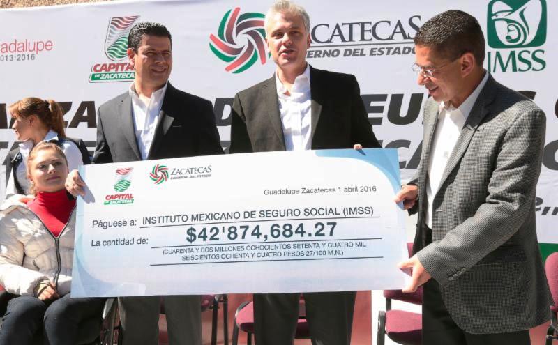 ANTE GOBERNADOR SALDAN ZACATECAS Y GUADALUPE ADEUDO HISTÓRICO CON EL IMSS