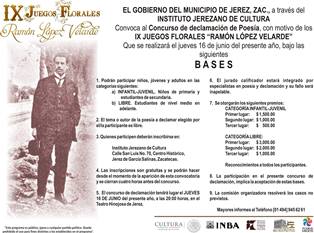 GOBIERNO JEREZANO CONVOCA A PARTICIPAR EN CONCURSO DE DECLAMACIÓN DE POESÍA