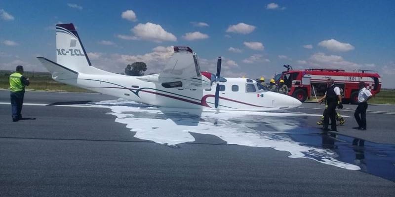 AERONAVE EN LA QUE VIAJABA LA ESPOSA DEL GOBERNADOR SUFRE ACCIDENTE