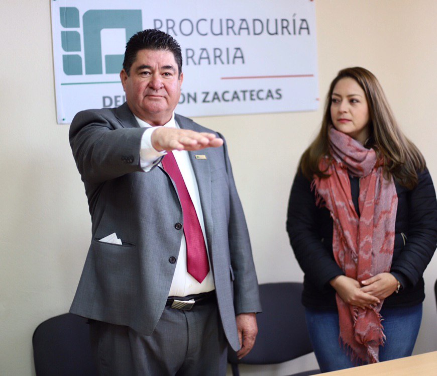 Rinde Protesta Enrique Pérez Compeán, como titular de la oficina de Representación, de la Procuraduría Agraria en Zacatecas