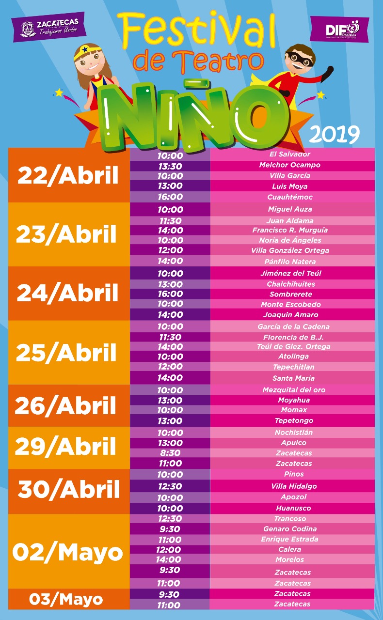 GOBIERNO DE ZACATECAS Y SEDIF ORGANIZAN FESTIVAL TEATRAL DEL DÍA DEL NIÑO