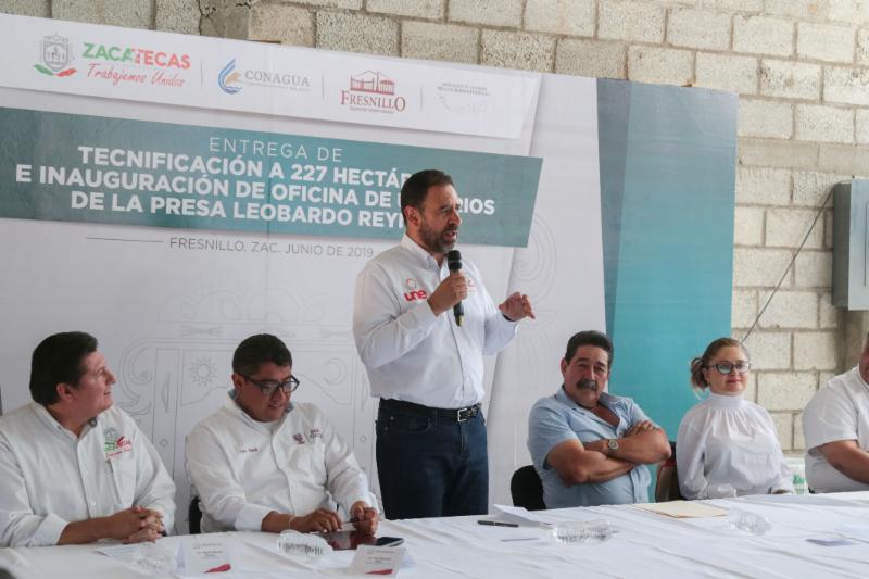 MODERNIZA GOBIERNO DEL ESTADO SISTEMA DE RIEGO DE LA PRESA LEOBARDO REYNOSO EN BENEFICIO DE LOS USUARIOS