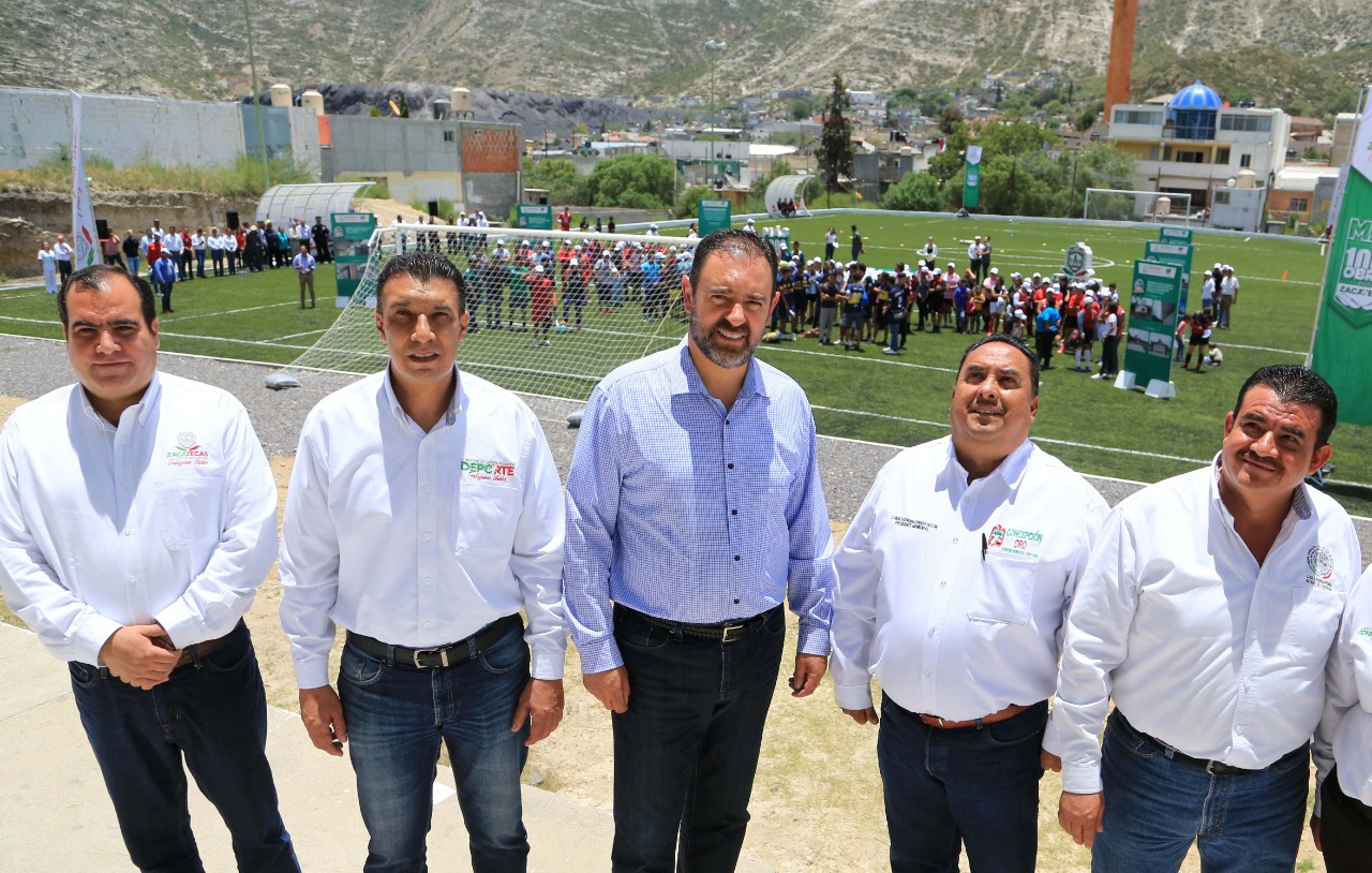 RECIBEN MÁS DE 2 MIL 600 JÓVENES DE CONCEPCIÓN DEL ORO NUEVA CANCHA DEPORTIVA