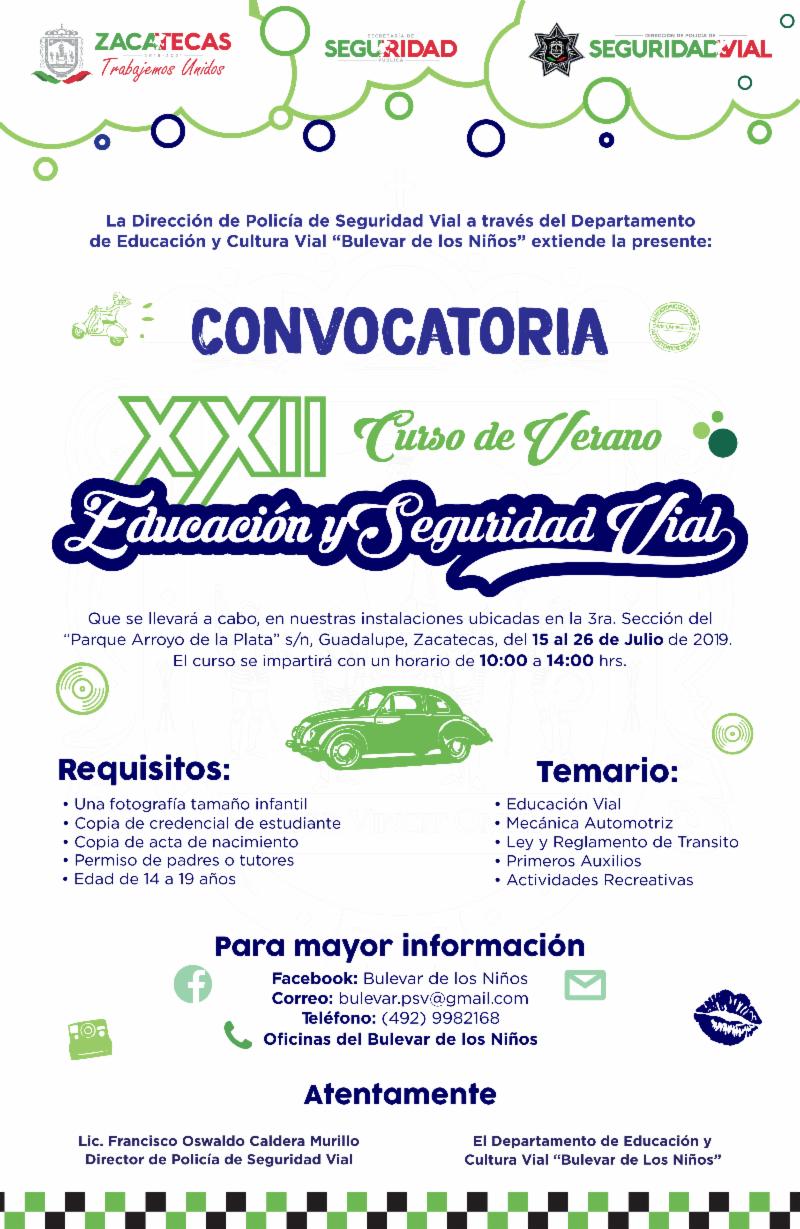 ALISTA GOBIERNO ESTATAL CURSO DE VERANO DE EDUCACIÓN VIAL PARA JÓVENES