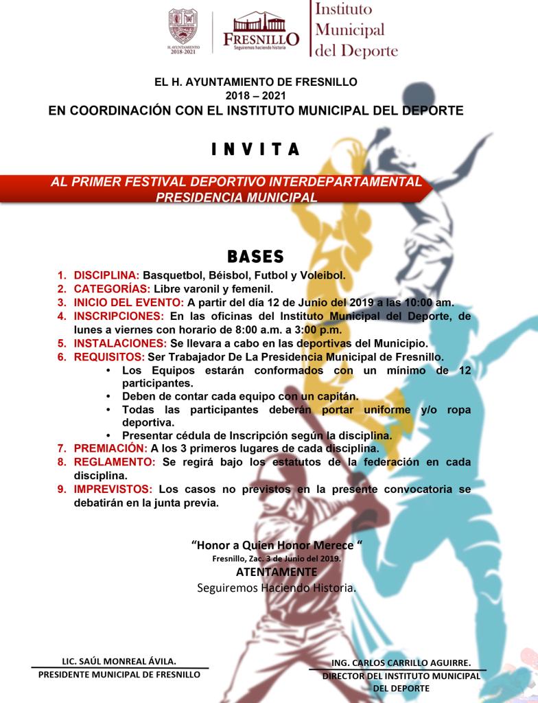 Primer festival deportivo interdepartamental presidencia municipal