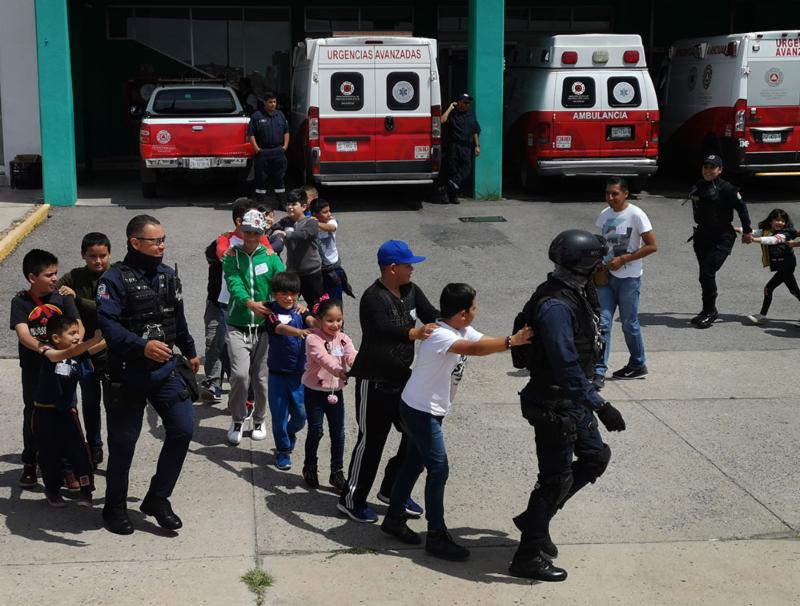CONCIENTIZAN A INFANCIA ZACATECANA EN SEMANA NIÑOS Y NIÑAS INTERACTUANDO CON PROTECCIÓN CIVIL