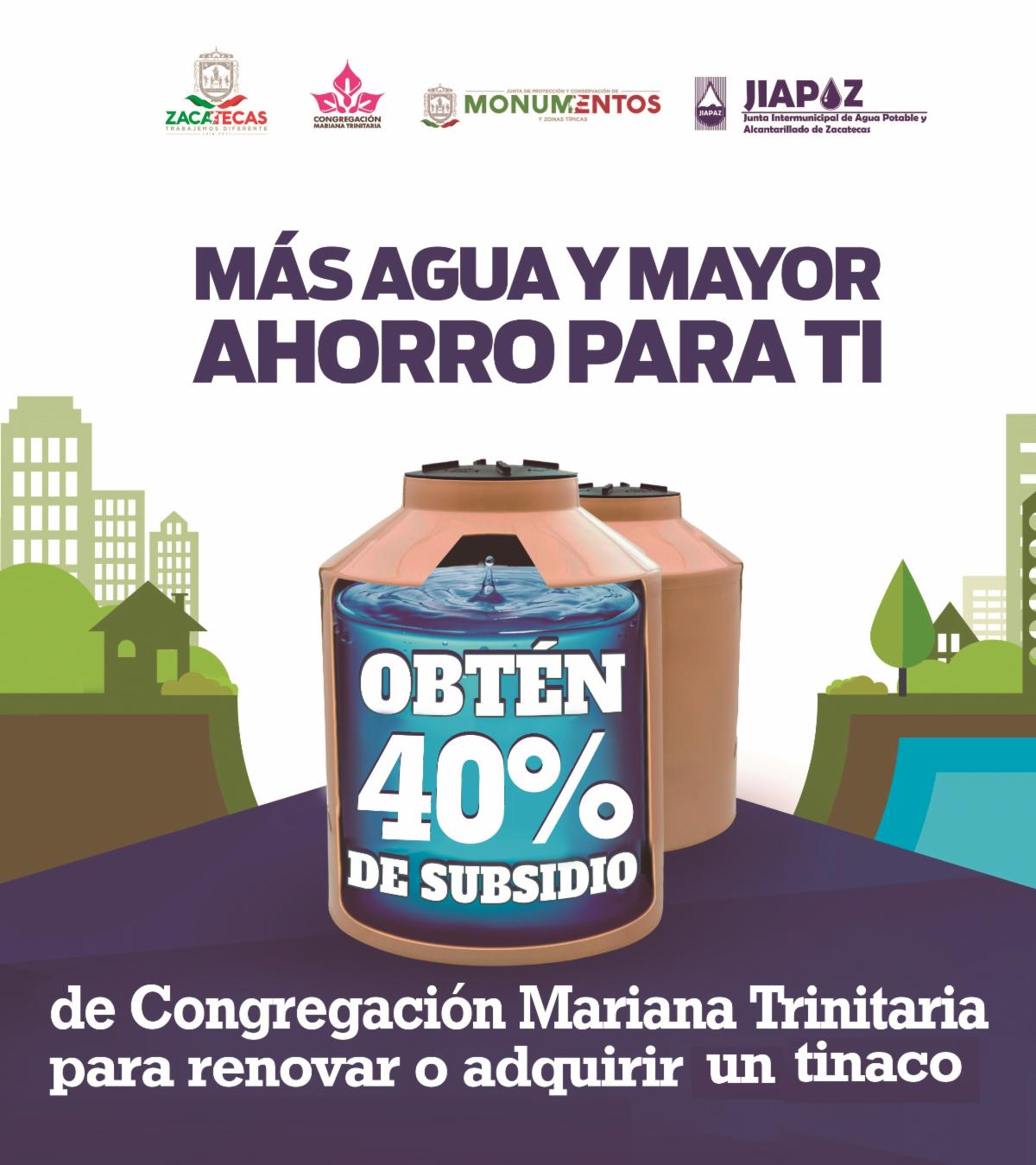 SUBSIDIAN TINACOS PARA HABITANTES DEL CENTRO DE ZACATECAS