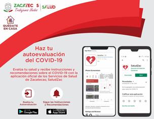 INCORPORAN PRUEBA DE AUTOEVALUACIÓN COVID-19 A APLICACIÓN SALUDZAC