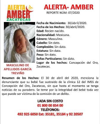 SUSTRAEN RECIÉN NACIDO DEL IMSS