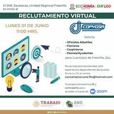 REALIZARÁ SNE ZACATECAS QUINTA JORNADA DE RECLUTAMIENTO VIRTUAL