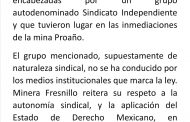 POSTURA DE LA EMPRESA MINERA ANTE LOS HECHOS OCURRIDOS EL DÍA DE HOY.