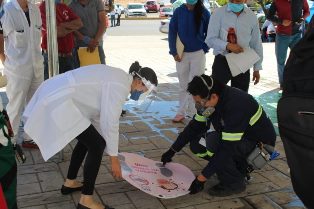 REFUERZAN CON ARCO SANITARIO ATENCIÓN EN LA DIRECCIÓN DE POLICÍA DE SEGURIDAD VIAL