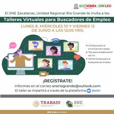 REALIZARÁ GOBIERNO ESTATAL TALLER VIRTUAL PARA BUSCADORES DE EMPLEO EN RÍO GRANDE