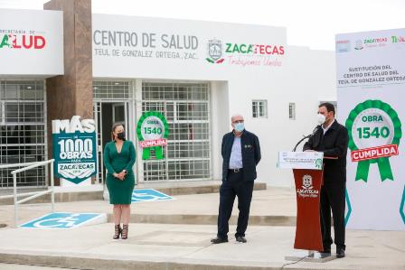 ENTREGA ALEJANDRO TELLO RECONSTRUCCIÓN DEL CENTRO DE SALUD EN TEÚL DE GONZÁLEZ ORTEGA
