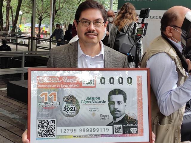 DEVELAN BILLETE DE LOTERÍA CONMEMORATIVO AL CENTENARIO LUCTUOSO DE RAMÓN LÓPEZ VELARDE