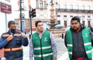 SUPERVISA ALCALDE JORGE MIRANDA LIMPIEZA DEL CENTRO HISTÓRICO DURANTE TEMPORADA VACACIONAL