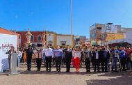 REALIZAN HONORES A LA BANDERA EN LA EXPLANADA DE LA CASA MUNICIPAL DE CULTURA