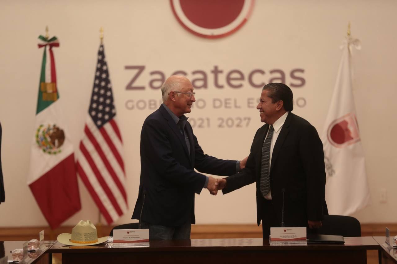 Ofrece Embajador Ken Salazar apoyo a Zacatecas para la atracción de inversiones y seguridad