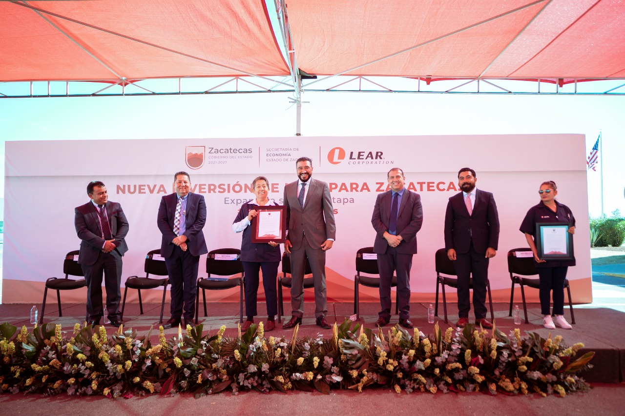 Acorde a uno de los ejes tractores del Gobernador David Monreal, Lear Corporation anuncia 600 nuevos empleos para Zacatecas