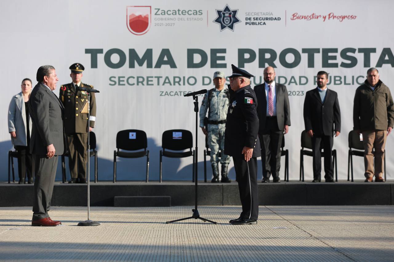 Convoca Gobernador David Monreal a un gran Pacto por la Paz en Zacatecas; toma protesta a Secretario de Seguridad Pública