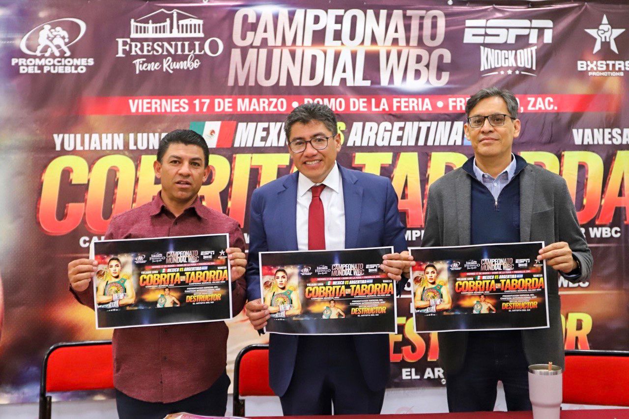 FRESNILLO SERÁ SEDE DE PELEA POR EL CAMPEONATO MUNDIAL ENTRE YULIAHN LUNA Y VANESA TABORDA
