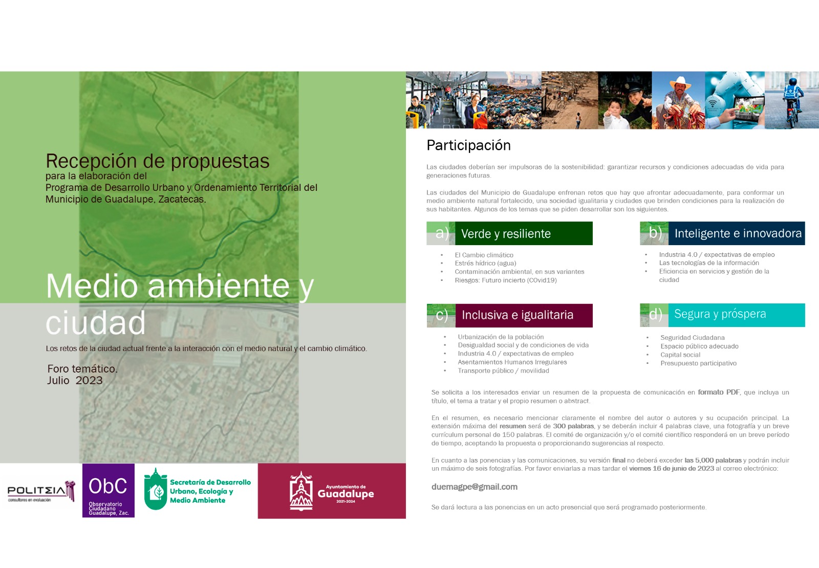 A través de la Participación Social Convoca Ayuntamiento de Guadalupe a integrar el Programa de Desarrollo Urbano y Ordenamiento Territorial