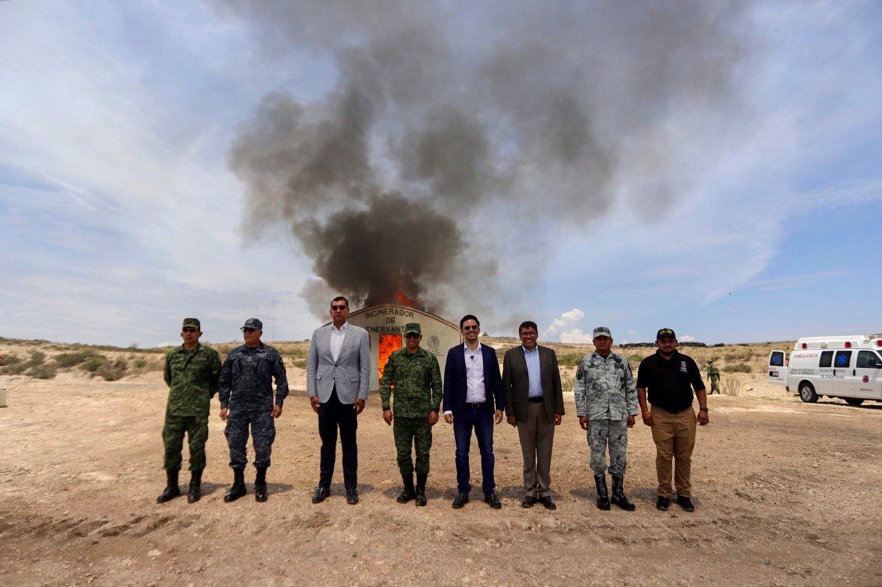 INCINERAN EN FRESNILLO163 KILOGRAMOS DE ENERVANTES