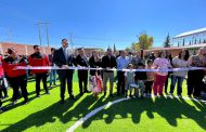 INAUGURAN CANCHADE PASTO SINTÉTICOEN ESCUELA PRIMARIA