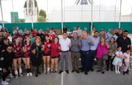 ENTREGA JORGE MIRANDA LA REHABILITACIÓN DE LA CANCHA DE USOS MÚLTIPLES DE LA COLONIA FELIPE ÁNGELES