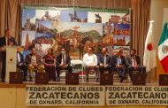 Encabeza Gobernador David Monreal festejos del 15 aniversario de la Federación de Clubes Zacatecanos de Oxnard e invita a paisanos a sumarse a la Agenda de Paz