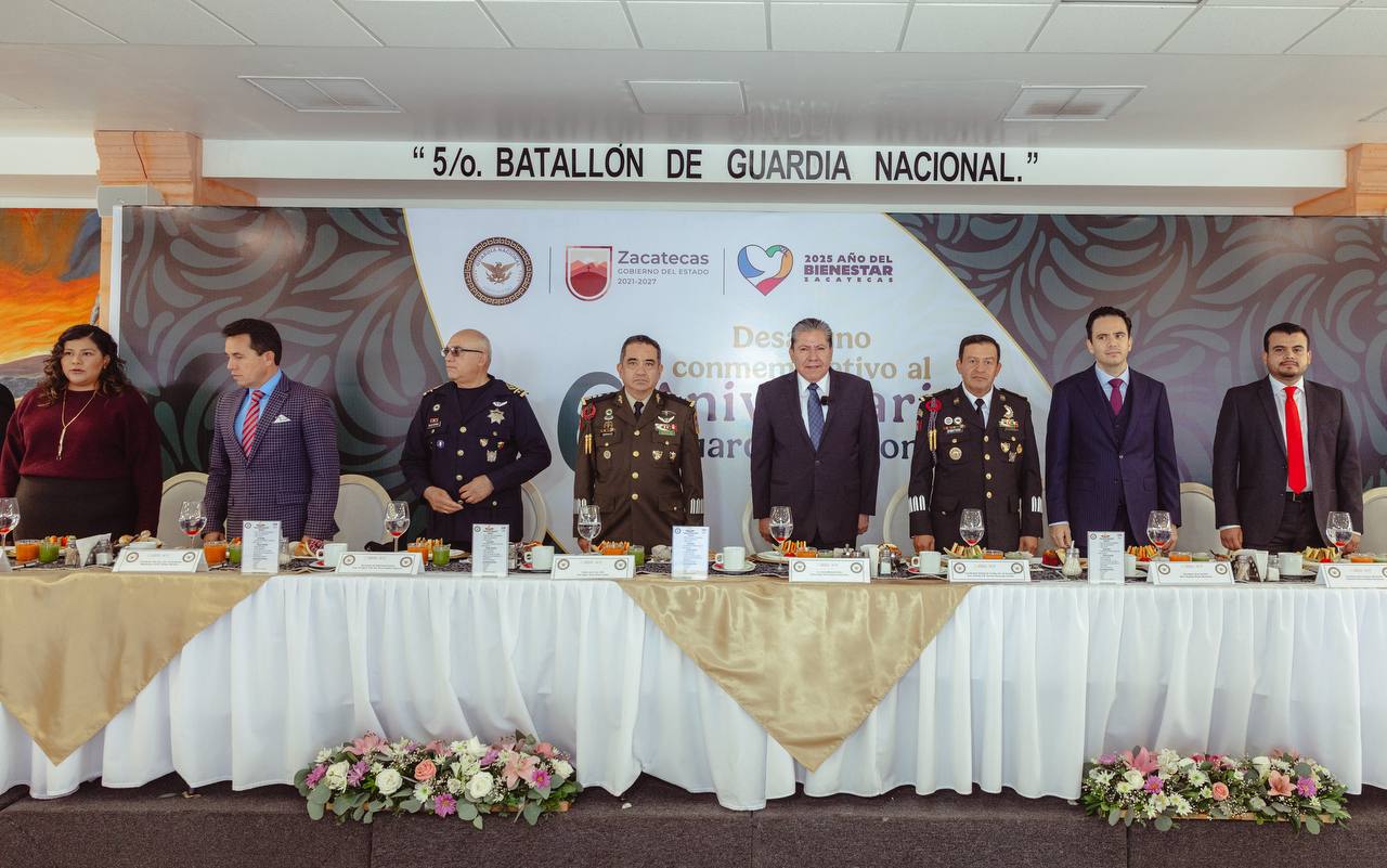 Zacatecas recupera su paz gracias al trabajo valiente de la Guardia Nacional: Gobernador David Monreal al conmemorar el sexto aniversario de la corporación